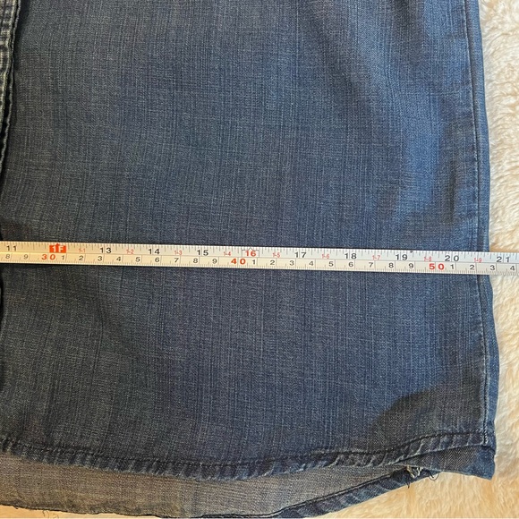 Design By Olivia Chambray Button Down Shirt Tencel Size L Roll Tab Sleeves - Picture 9 of 10